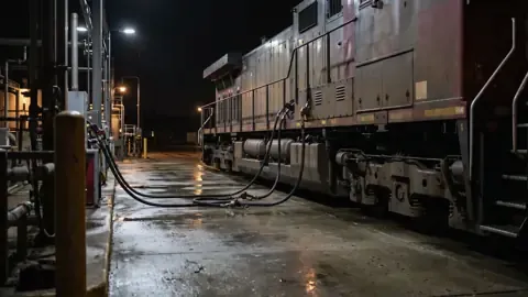 A locomotive fueling pad, one place railroad benzene exposure occurs